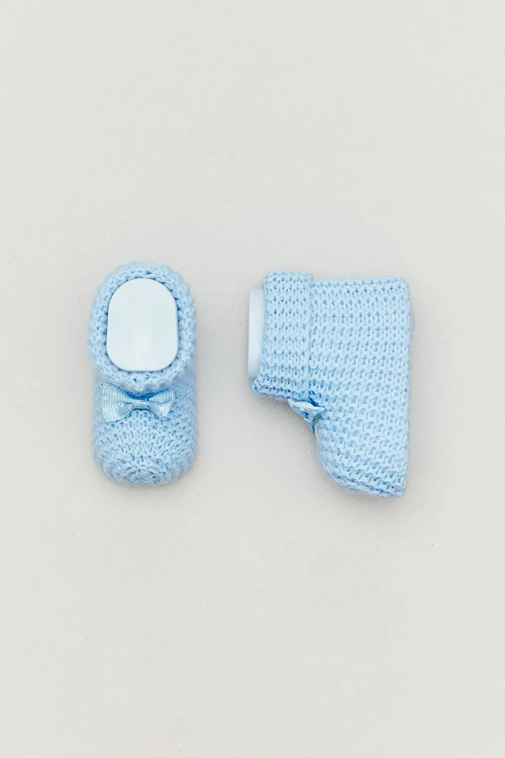 Ribbon Knitted Unisex Baby Booties