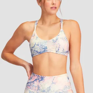 Roxy Kaileo Sports Bra Bright White Concrete Jungle - Womens