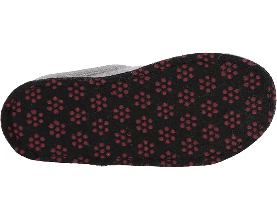 Sassy Cat Appliqued Wool Mule Slippers