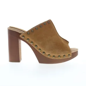 Sbicca Crowley PS113 Womens Brown Suede Slip On Mule Sandals Shoes