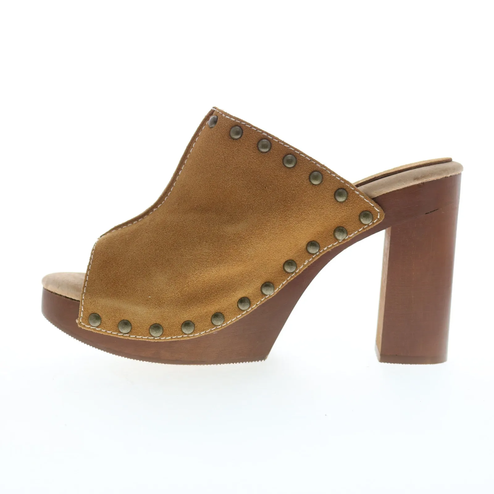Sbicca Crowley PS113 Womens Brown Suede Slip On Mule Sandals Shoes