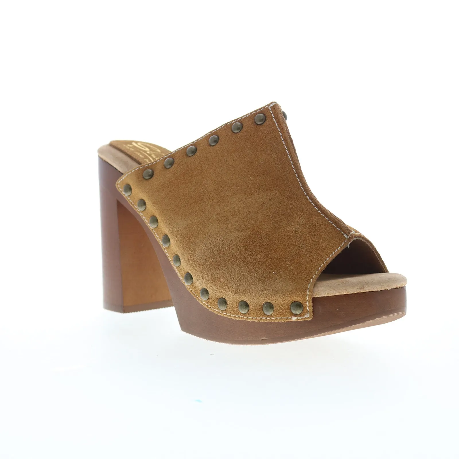 Sbicca Crowley PS113 Womens Brown Suede Slip On Mule Sandals Shoes