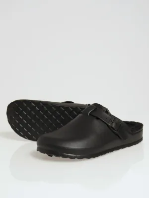 Soft Desi Fur Slip On Sandal - Black