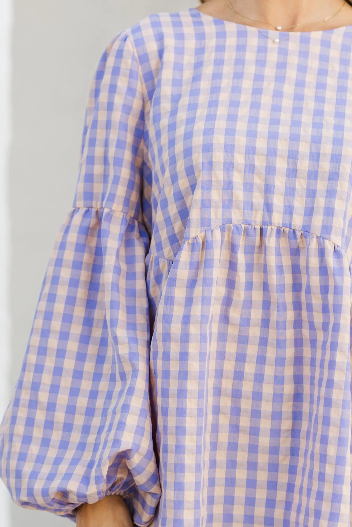 Southern Charm Lavender Purple Gingham Babydoll Dress