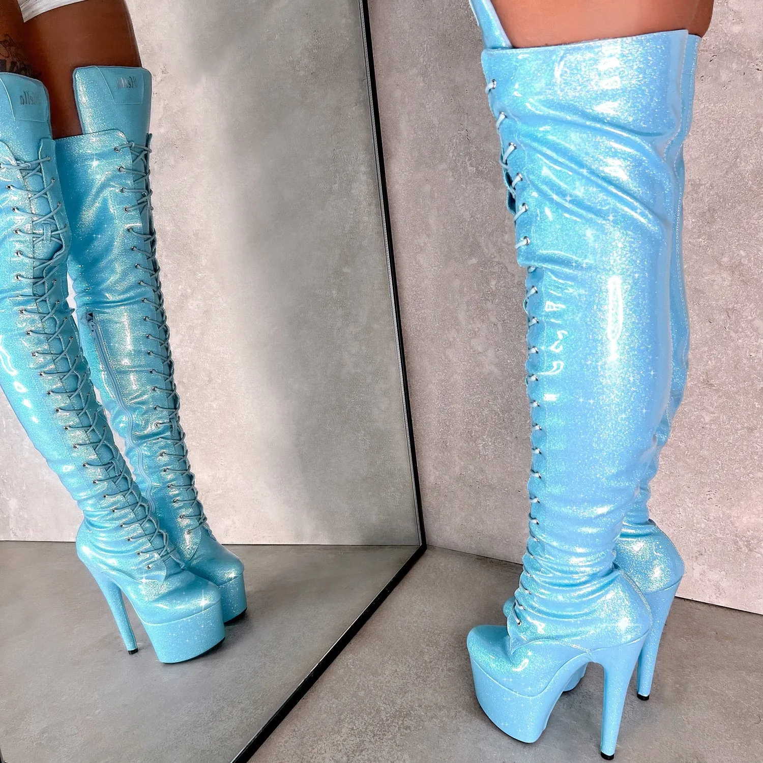 The Glitterati Thigh High - Baby Blues *2.0* - 7 INCH