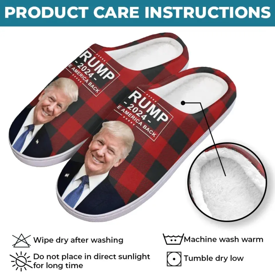 The Great Man Will Return America To Glory - US Election Fluffy Slippers - Christmas Gift For Conservative Supporters