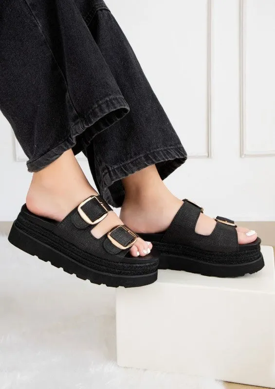 THE MONIQUE BUCKLED FASHION WEDGES