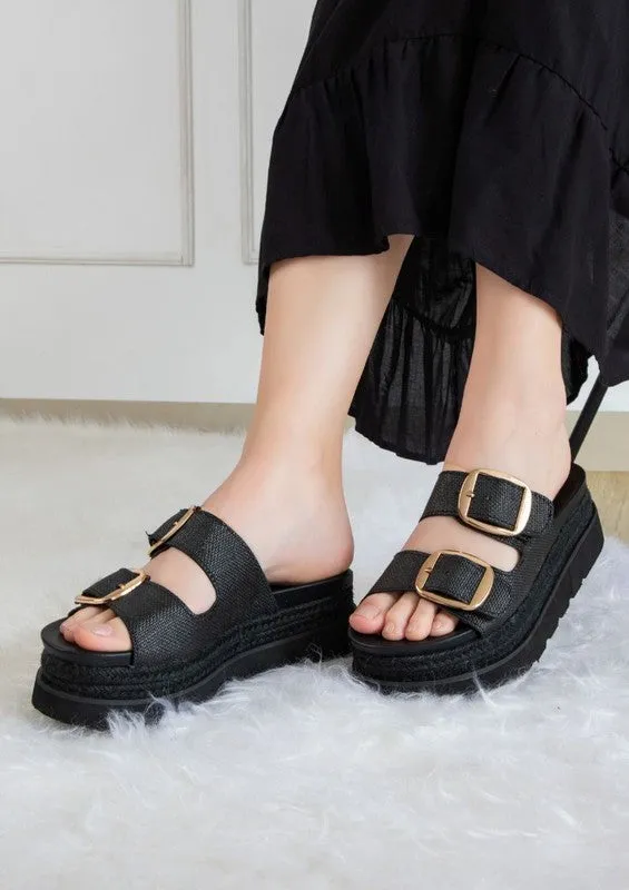 THE MONIQUE BUCKLED FASHION WEDGES