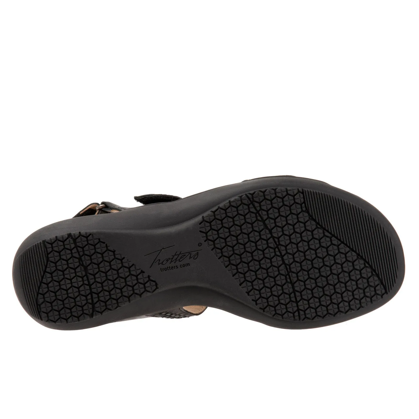 Trotters Romi Woven T2232-001 Womens Black Leather Slingback Sandals Shoes
