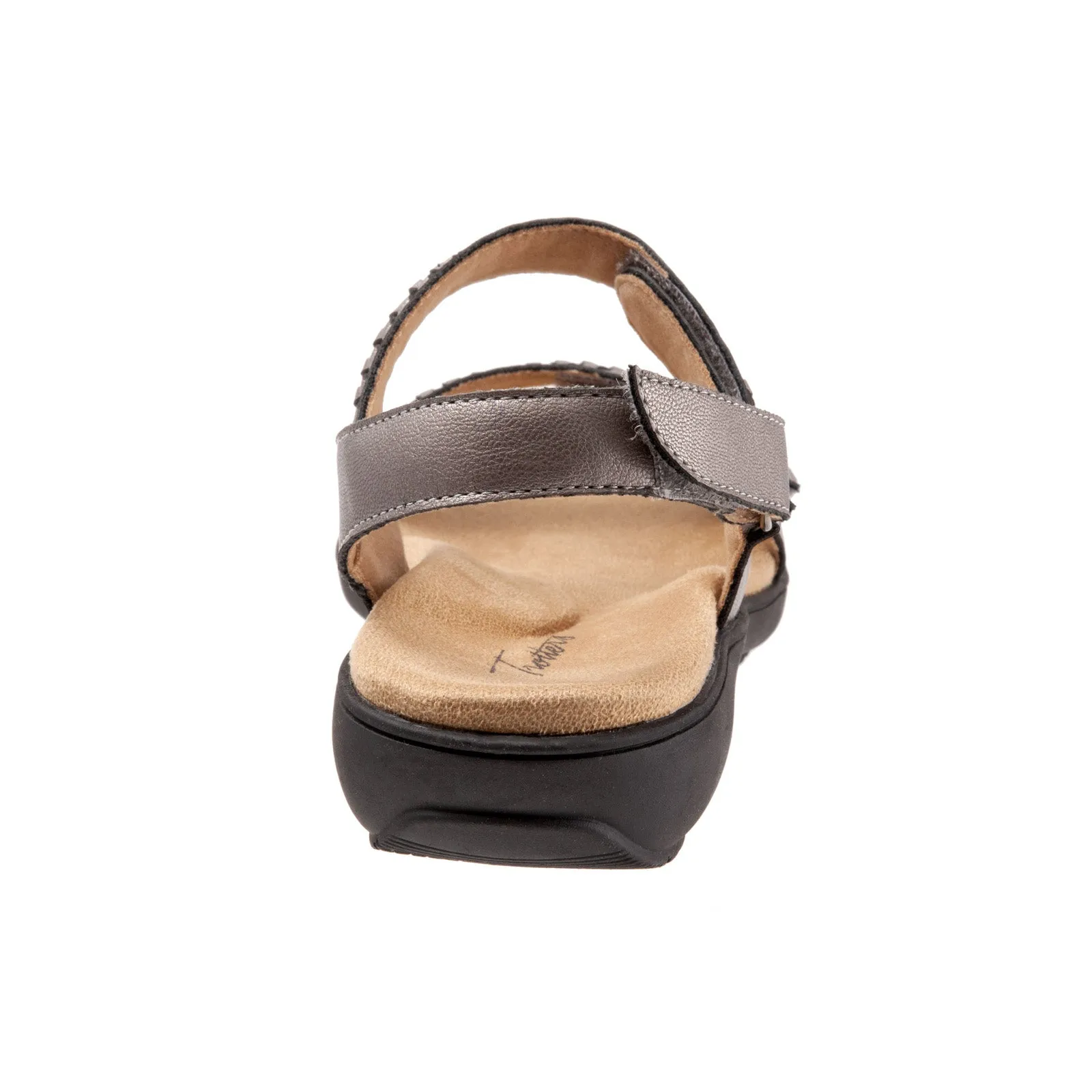 Trotters Romi Woven T2232-043 Womens Gray Leather Slingback Sandals Shoes