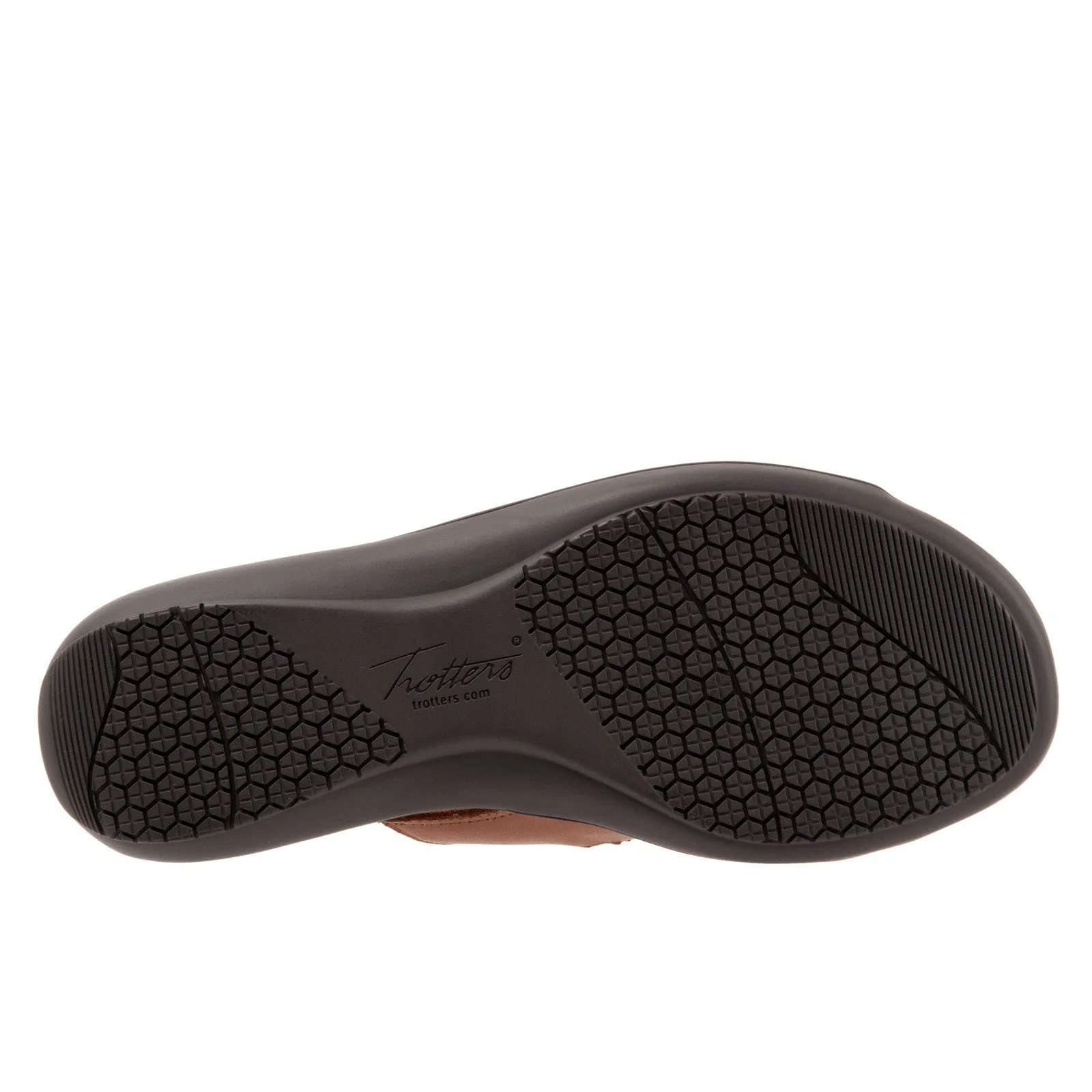 Trotters Ruthie Woven T2234-215 Womens Brown Leather Slides Sandals Shoes