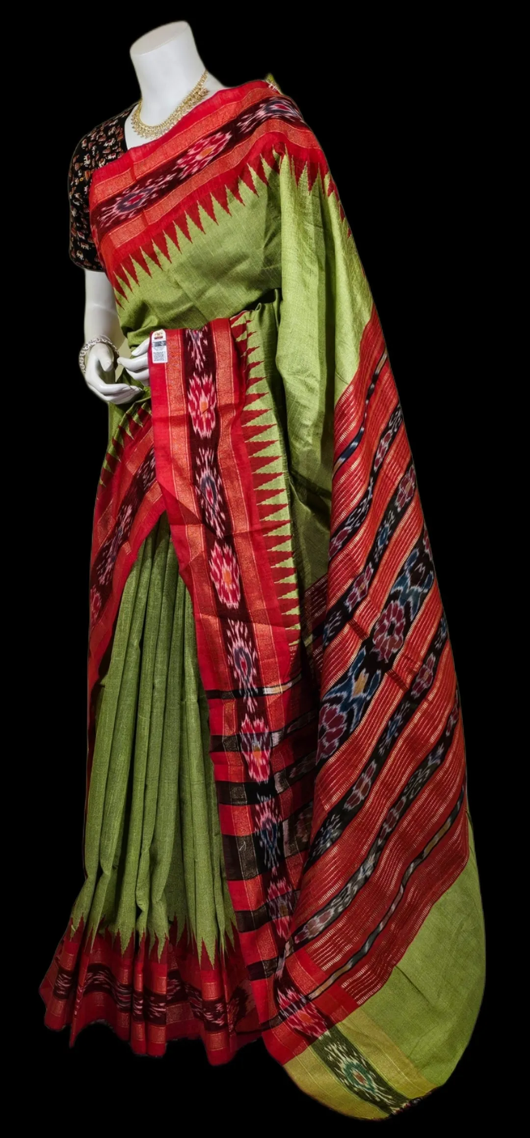 TS042923006 - Tussar Silk Saree with Ikkat Pallu