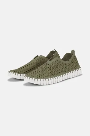 Tulip Slipper - Army White