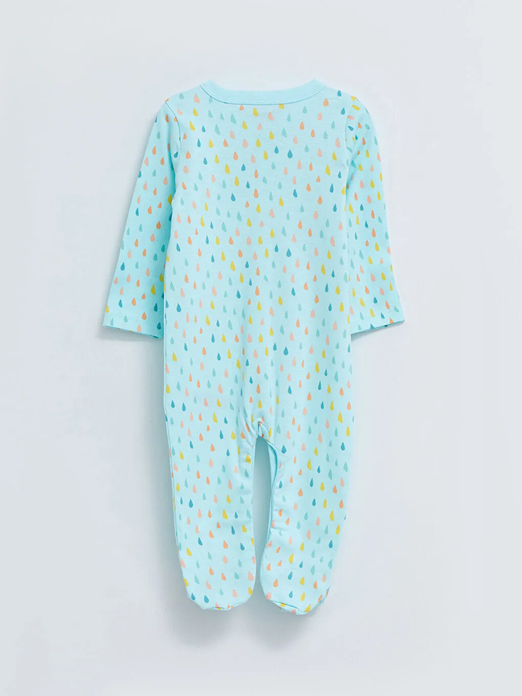 V-neck Long Sleeve Printed Cotton Baby Girl Jumpsuit 2-pack