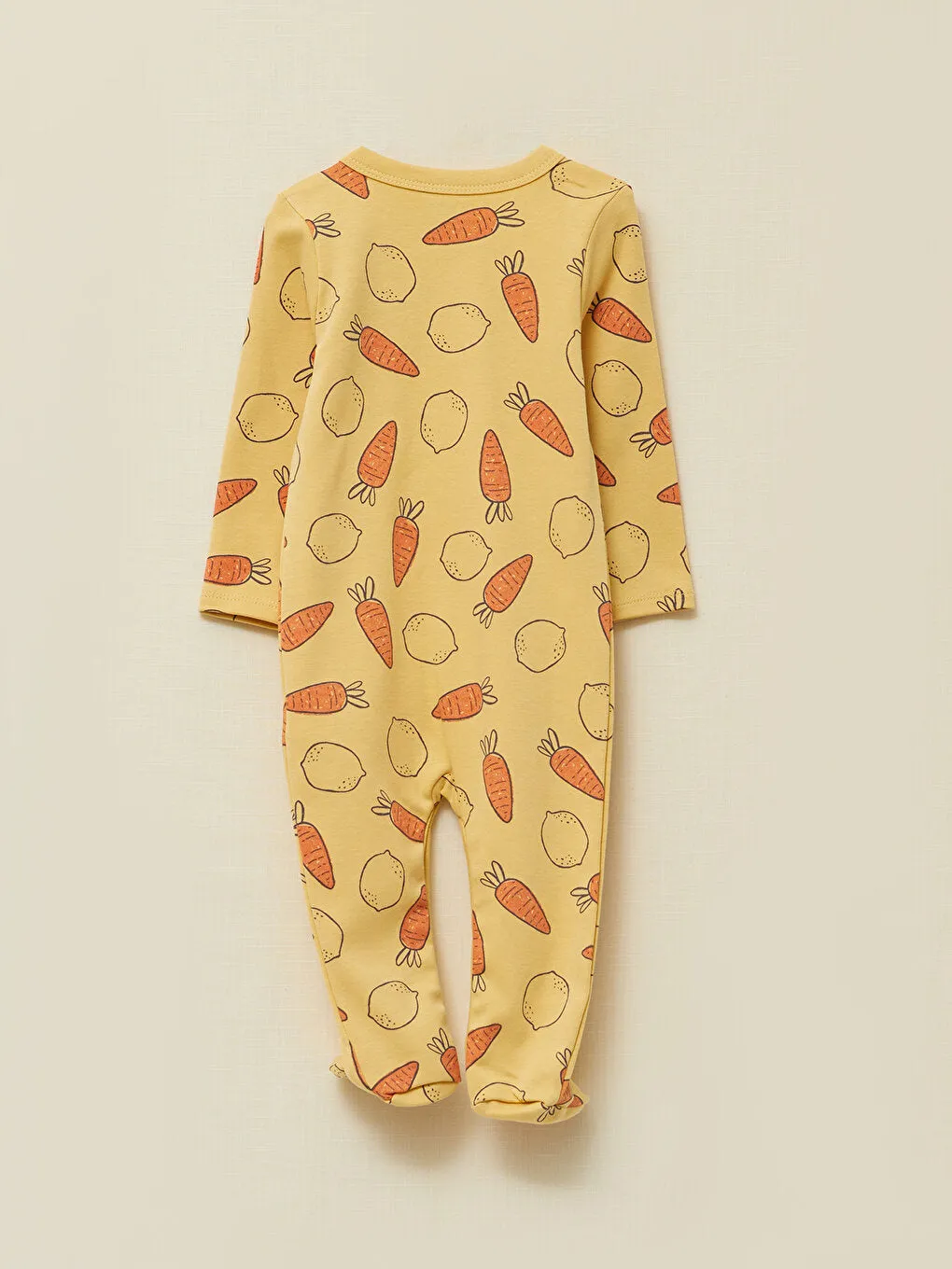 V-neck Long Sleeve Printed Organic Cotton Baby Girl Jumpsuit 2-pack