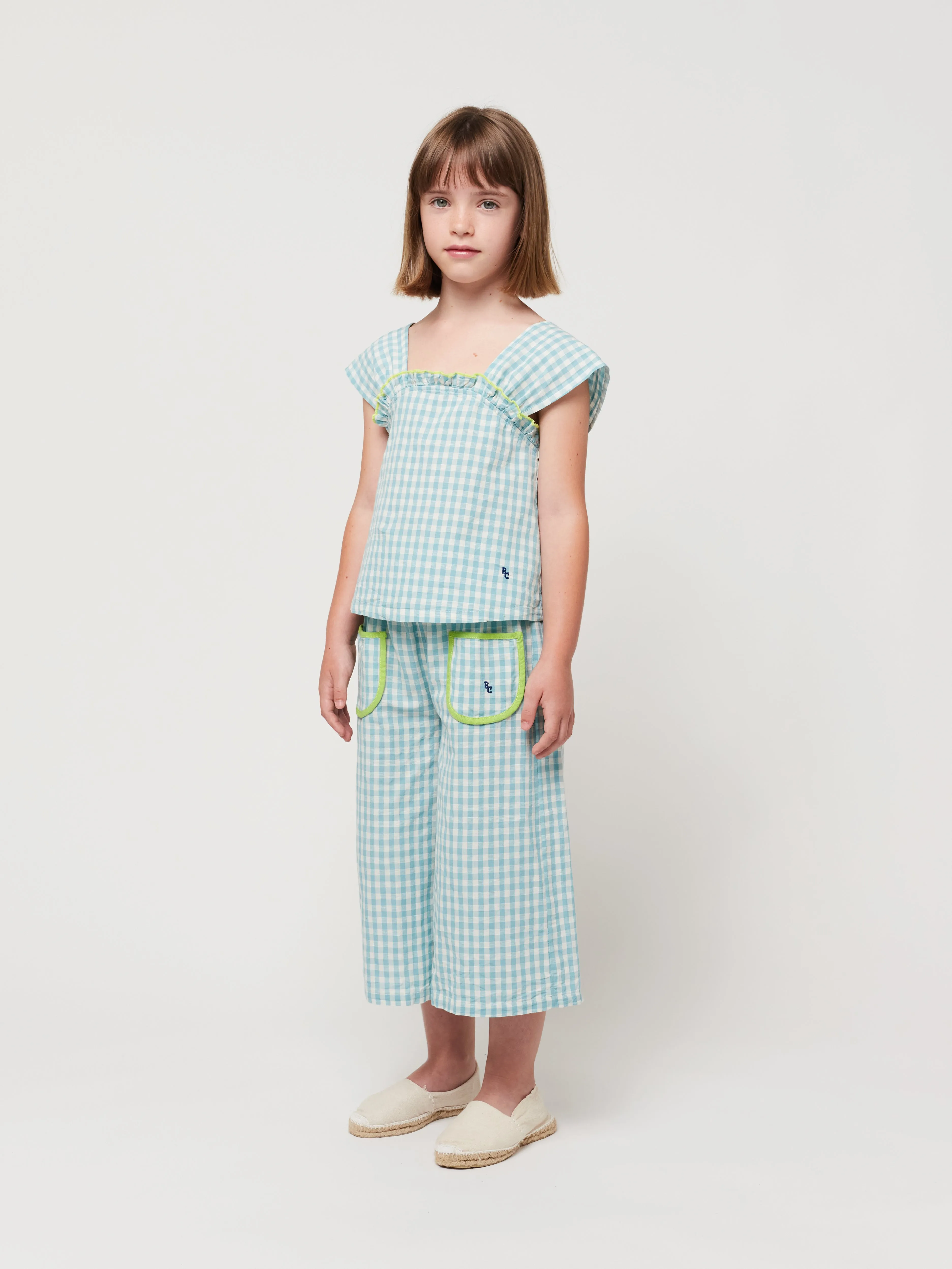 Vichy Woven Culotte Pants