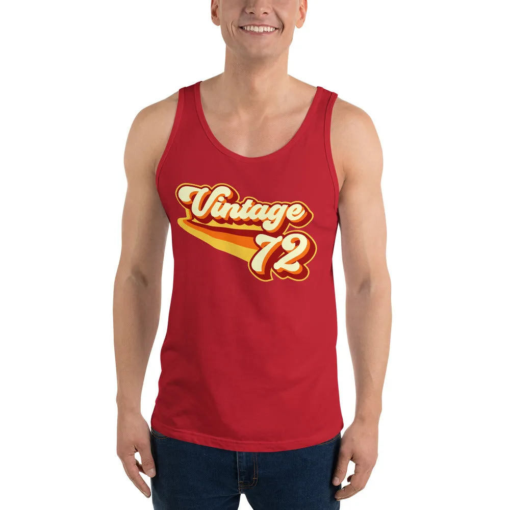 Vintage 1972 Warm Retro Lines Unisex  Tank Top