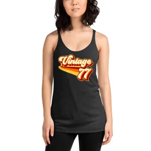 Vintage 1977 Warm Retro Lines Women's Racerback Tank
