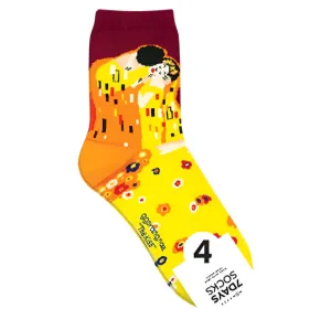 Women's Crew Socks - Klimt's Kiss