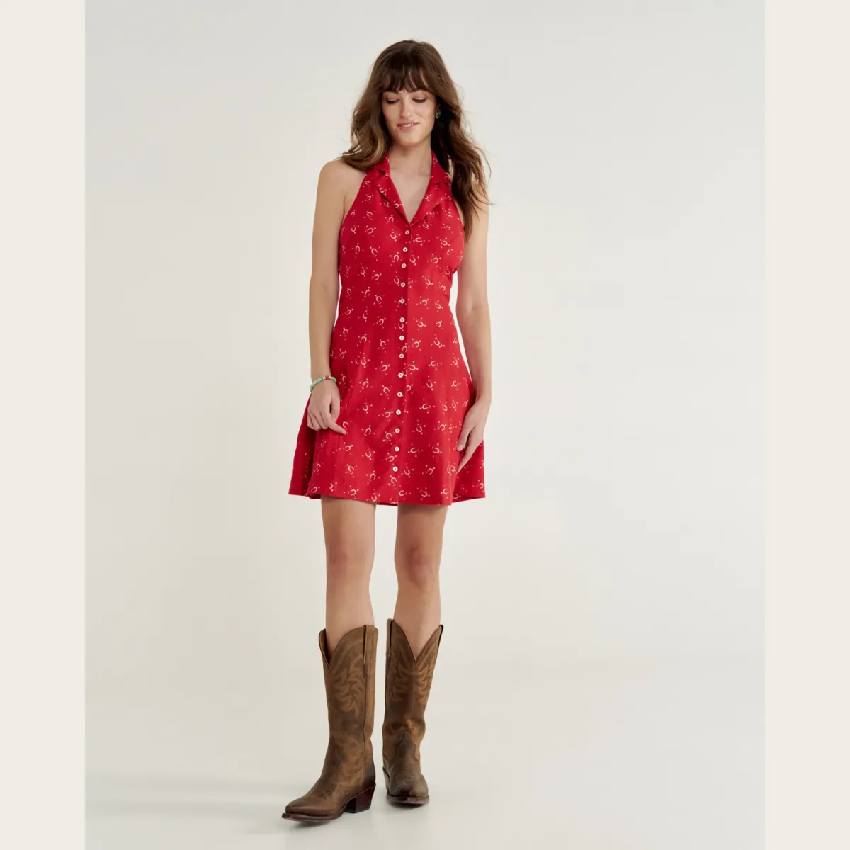 Women's Sleeveless Collared Mini Dress