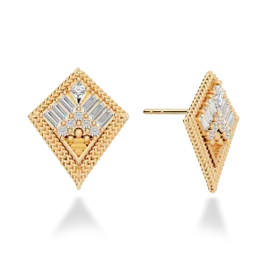 WOVEN ESSENTIA - DIAMOND KITE MOTIF EARRINGS