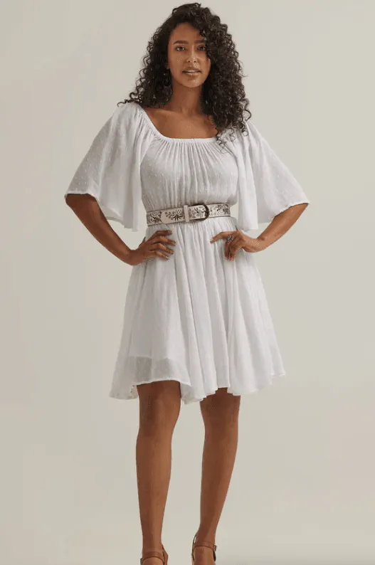 Wrangler Retro Women's Off White Swiss Dot Americana Dress 112344666