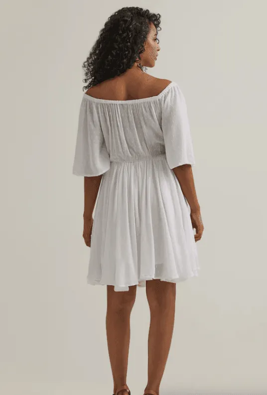 Wrangler Retro Women's Off White Swiss Dot Americana Dress 112344666