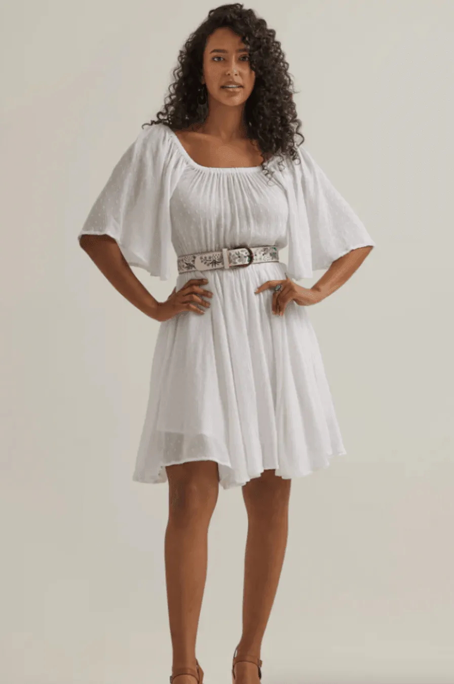 Wrangler Retro Women's Off White Swiss Dot Americana Dress 112344666